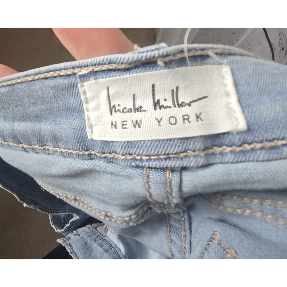 Nicole Miller Womens Shorts Size 16 Blue Light Wash Soho High Rise Rolled Cuff - Picture 4 of 8
